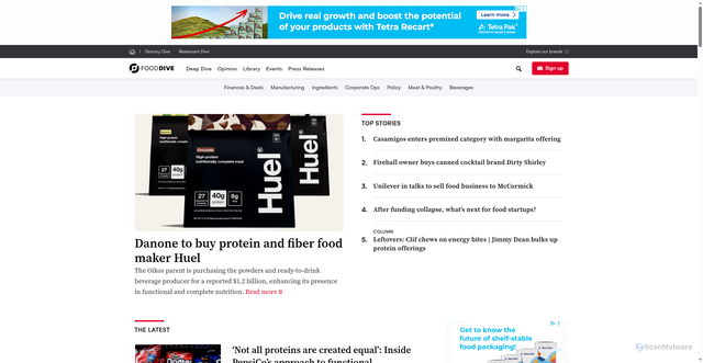 Security scan screenshot of https://www.fooddive.com