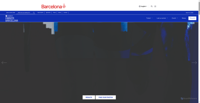 Security scan screenshot of https://www.zurichmaratobarcelona.es/en/