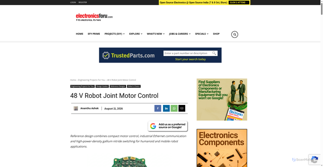 Security scan screenshot of https://www.electronicsforu.com/electronics-projects/48-v-robot-joint-motor-control
