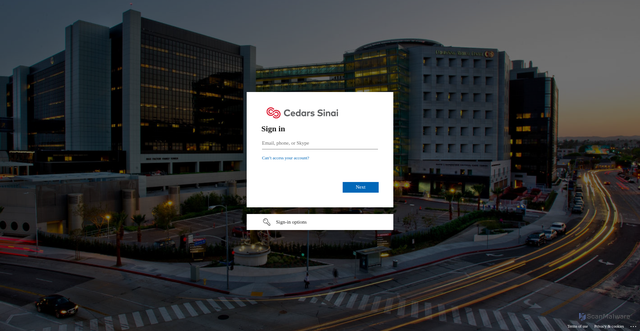 Security scan screenshot of https://cedarssinai.sharepoint.com