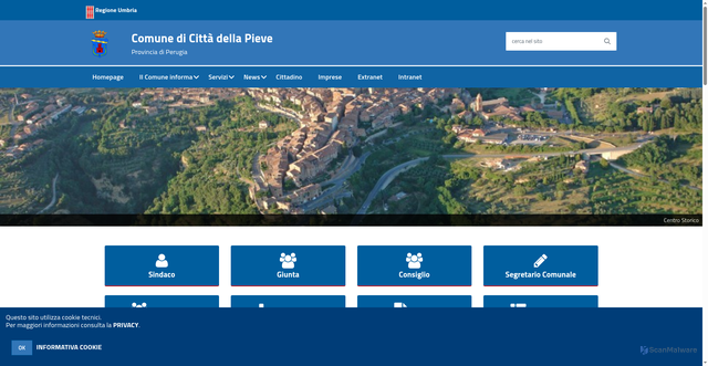 Security scan screenshot of https://www.comune.cittadellapieve.pg.it/hh/index.php