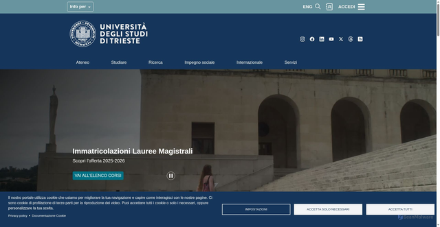 Security scan screenshot of https://portale.units.it/it