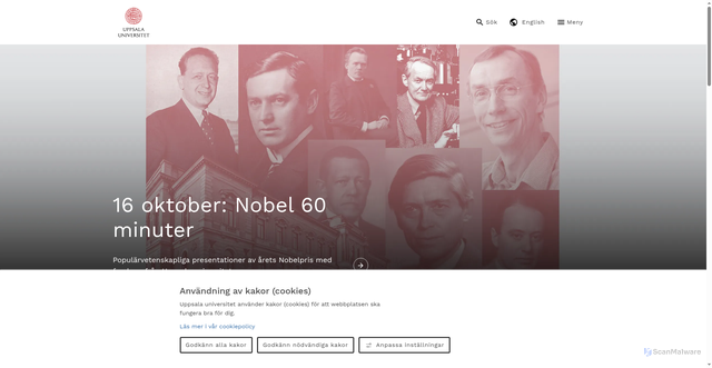 Security scan screenshot of https://www.uu.se/