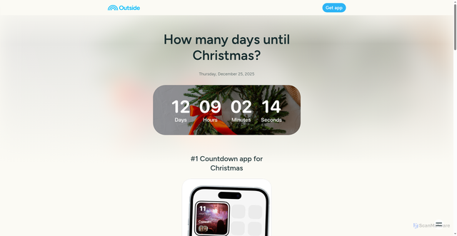 Security scan screenshot of https://outside.so/days-until/how-many-days-until-christmas