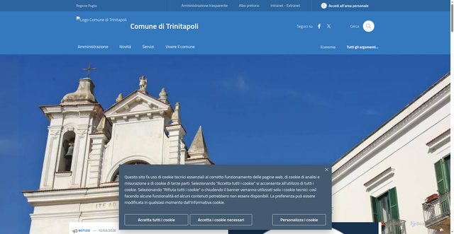 Security scan screenshot of https://www.comune.trinitapoli.bt.it