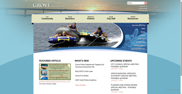 Security scan screenshot of https://www.cityofgroveok.gov/