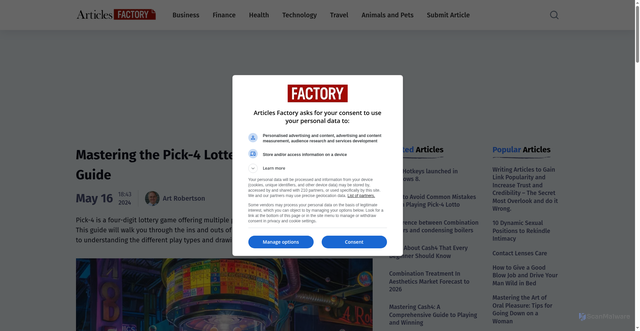 Security scan screenshot of https://www.articlesfactory.com/articles/entertainment/playing-the-pick-4.html