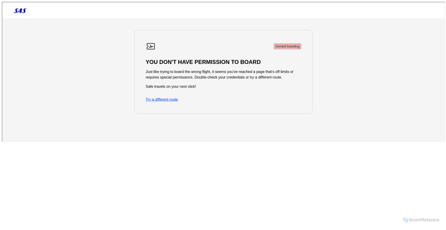 Security scan screenshot of https://test.flysas.com/