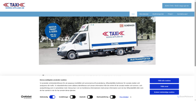 Security scan screenshot of https://taxinorrauppland.se