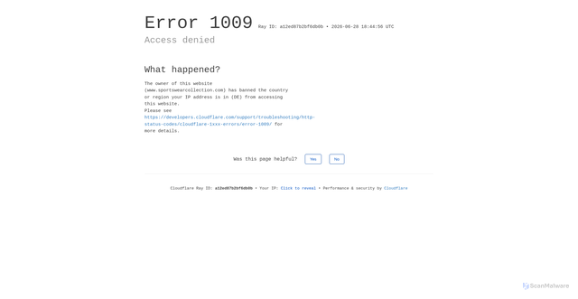 Security scan screenshot of https://www.sportswearcollection.com