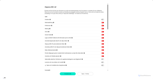 Security scan screenshot of https://allastudier.se