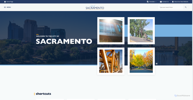 Security scan screenshot of https://www.cityofsacramento.gov/