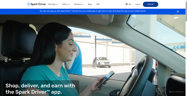 Security scan screenshot of https://sparkdriverapp.com