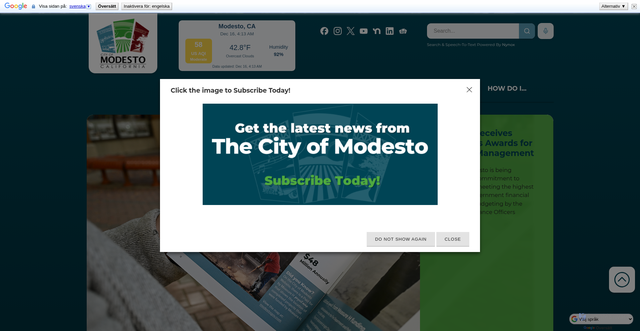Security scan screenshot of https://www.modestogov.com/