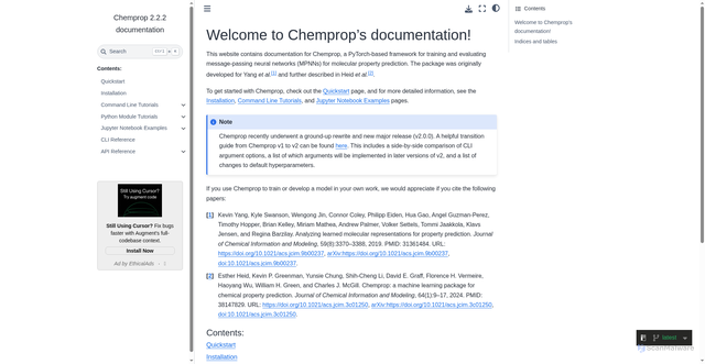 Security scan screenshot of https://chemprop.readthedocs.io