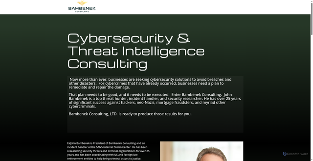 Security scan screenshot of https://bambenekconsulting.com