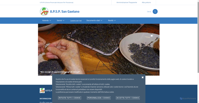 Security scan screenshot of https://www.apspsangaetano.it/
