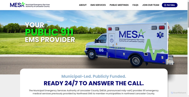 Security scan screenshot of https://www.mesalancasterpa.gov/