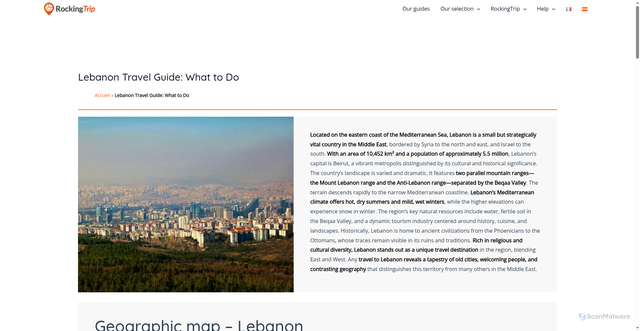 Security scan screenshot of https://www.rockingtrip.com/en/lebanon/