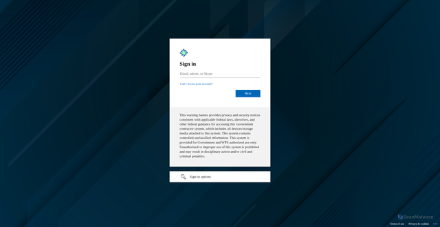 Security scan screenshot of https://wpshs.sharepoint.us