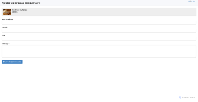 Security scan screenshot of https://modeloccaz.ch/item/send-friend/6?type=comment