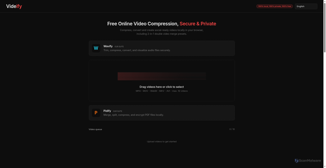 Security scan screenshot of https://videify.pages.dev/