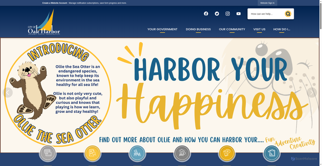 Security scan screenshot of https://oakharbor.gov/