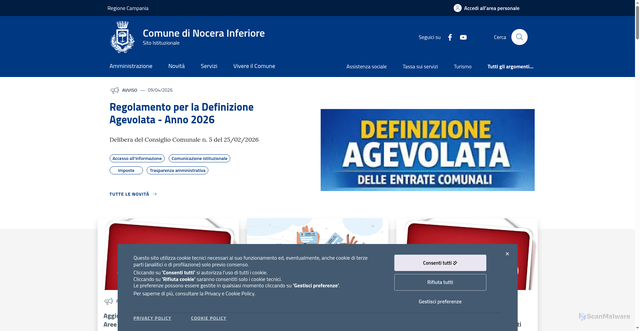 Security scan screenshot of https://www.comune.nocera-inferiore.sa.it