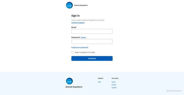 Security scan screenshot of https://nhs.attendanywhere.com