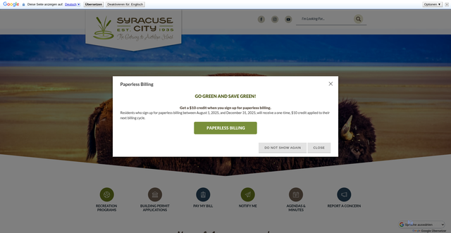 Security scan screenshot of https://syracuseut.gov/