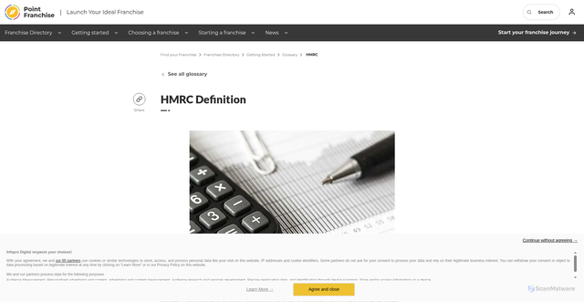 Security scan screenshot of https://www.pointfranchise.co.uk/getting-started/glossary/hmrc