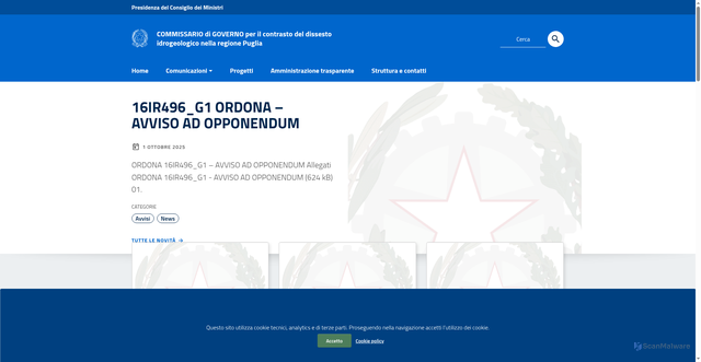 Security scan screenshot of https://www.dissestopuglia.it/