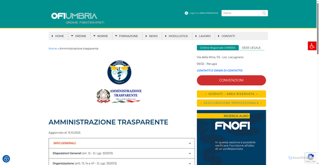 Security scan screenshot of https://www.fnofi.it/ofi-umbria/amministrazione-trasparente/