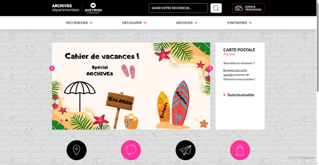 Security scan screenshot of https://archives.aveyron.fr