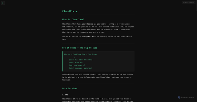 Security scan screenshot of https://notes-1pu.pages.dev/cloudflare.html
