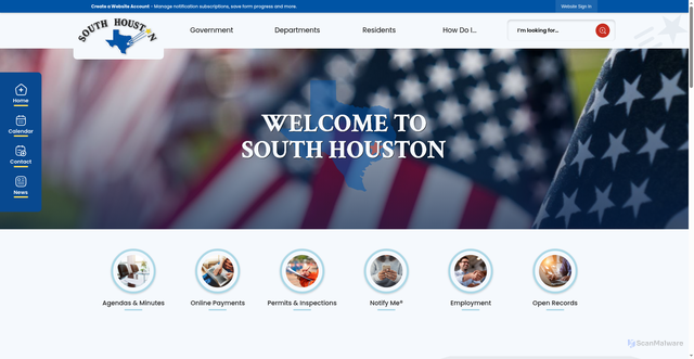 Security scan screenshot of https://southhoustontx.gov/