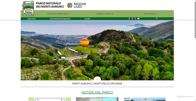 Security scan screenshot of https://www.parcoaurunci.it