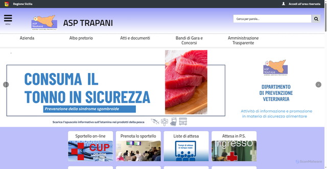 Security scan screenshot of https://www.asptrapani.it