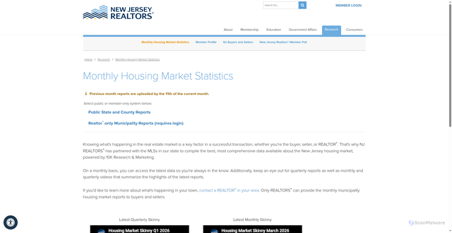 Security scan screenshot of https://www.njrealtor.com/research/10k/