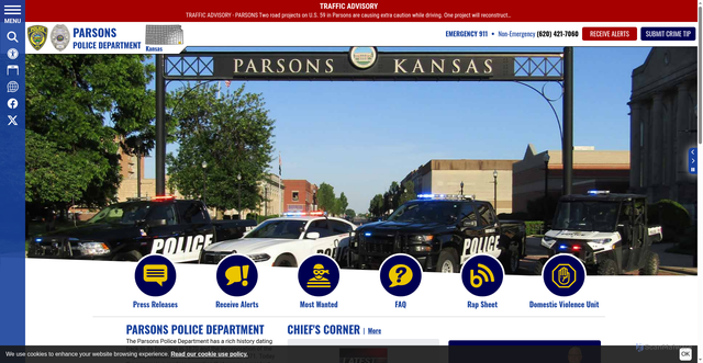 Security scan screenshot of https://www.parsonspdks.gov/