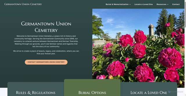 Security scan screenshot of https://germantowncemeteryoh.gov/