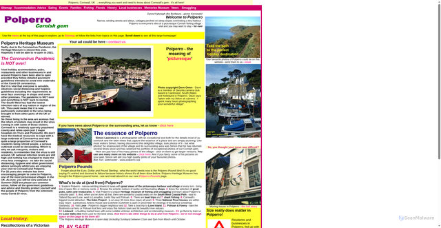 Security scan screenshot of http://www.polperro.org/