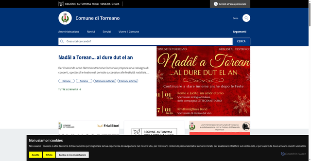 Security scan screenshot of https://www.comune.torreano.ud.it/