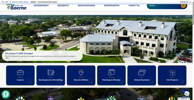 Security scan screenshot of https://www.ci.boerne.tx.us/