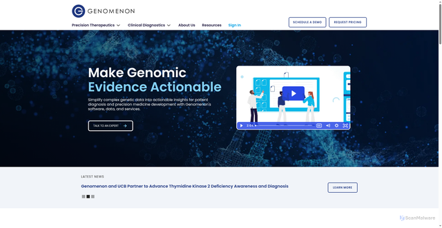 Security scan screenshot of https://genomenon.com
