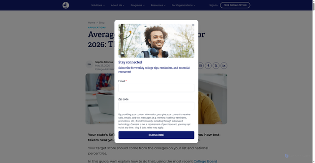 Security scan screenshot of https://empowerly.com/applications/exams/average-sat-scores-by-state/