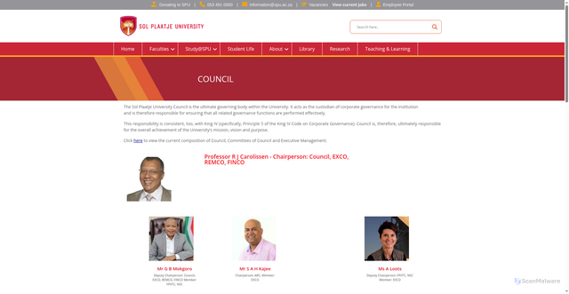 Security scan screenshot of https://solplaatjeuni.com/index.php/council/