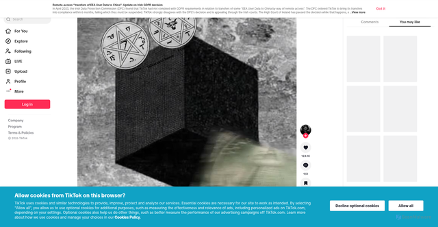 Security scan screenshot of https://vt.tiktok.com/ZS9c687pa/