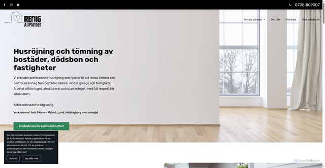 Security scan screenshot of https://redigallpartner.se