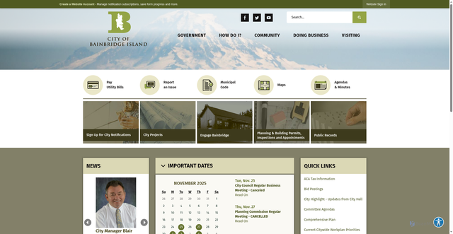 Security scan screenshot of https://bainbridgewa.gov/